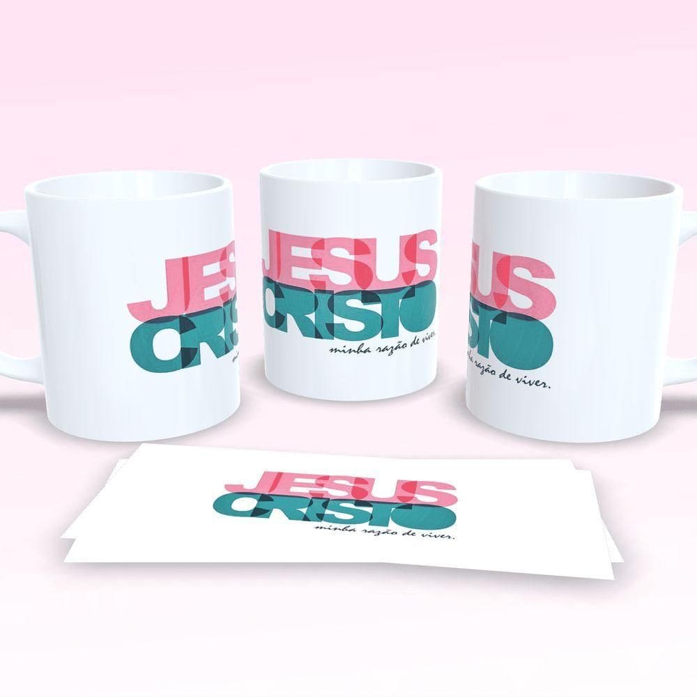 Caneca De Porcelana 325ml Decorada Frases Religiosas Estampa 22