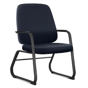 Cadeira Executiva Diretor Base Fixa Hub F02 Sintético Azul - Lyam Decor