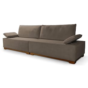Sofá Living Braço Articulado Deluxe 2,50m Bouclê Marrom
