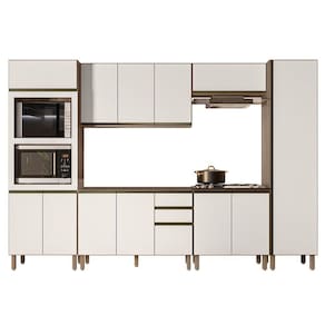 Armário De Cozinha 6 Peças Sem Tampo Jessy N03 Carvalho/off - Mpozenato