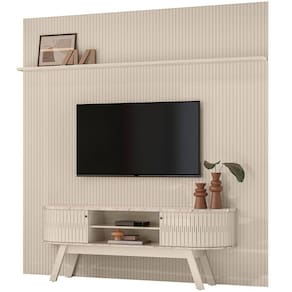 Painel Para Tv 75 Polegadas Composição Bancada Lugana Calacata/off White