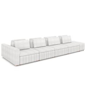 Sofá Ilha E Puff Sala Living 465cm Siesta M22 Boucle Branco - Mpozenato