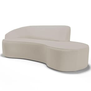Sofá Living 3 Lugares 230cm Braço Esquerdo Mozart D06 Sintético Bege - Mpozenato