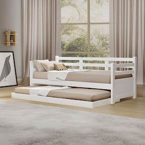 Bicama Solteiro Vintage Enjoy Com 2 Colchões Madeira - Branco - Branco