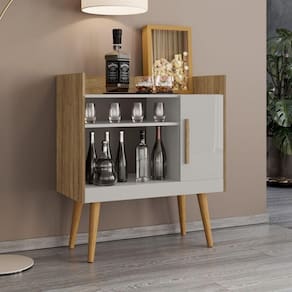 Adega Bar Com 1 Porta Retrô 70,4cm Multimóveis Cr50106 Cinamomo Off White