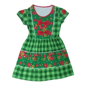 Vestido Adulto Temático Estampado Festa Junina Verde