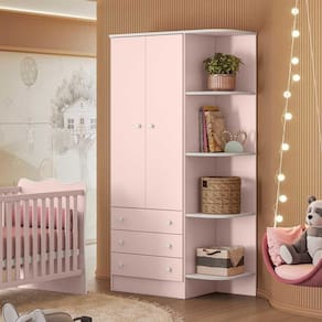 Guarda Roupa Inf. 2 Portas Doce Sonho Rosa Acetinado