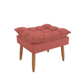 Puff Luxo Sofisticação Decorativa Para Sala Sofisticada Premium Rosa