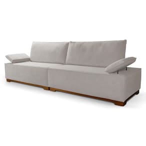 Sofá Living Braço Articulado Deluxe 2,00m Bouclê Off White