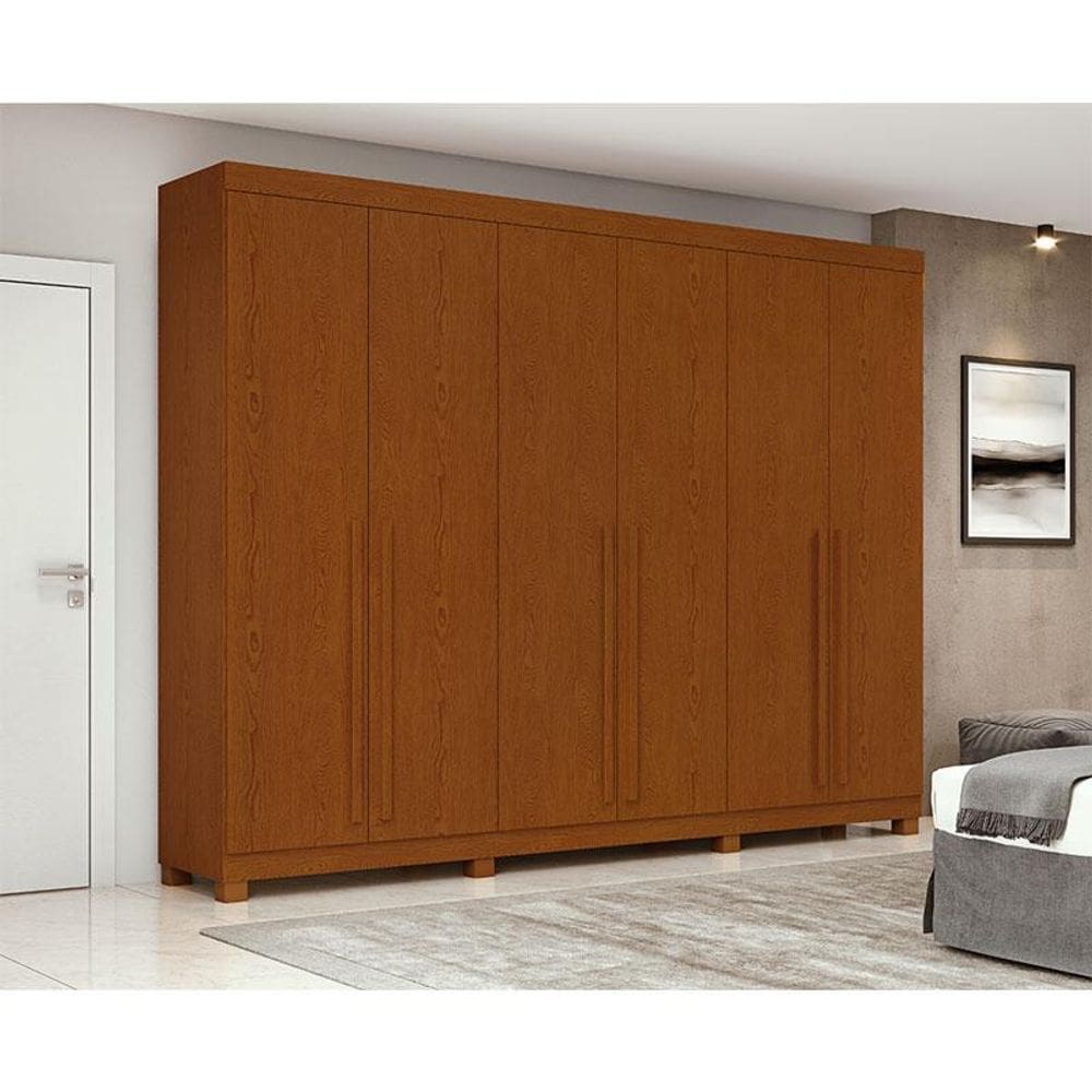 Guarda Roupa Casal Ambiente Bertha 6 Portas Frassino com Pés - Lopas