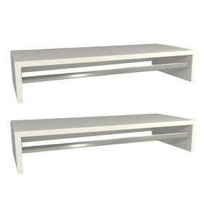 Kit 2 Cabideiros De Parede Suspenso 80x25x11,5 Branco