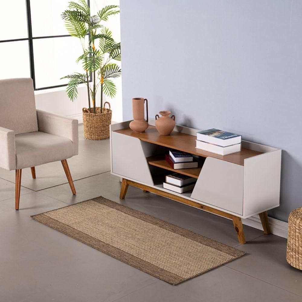 Tapete Passadeira Sisal Lancer 1 Peça 1,00m X 66cm 87% Polipropileno - 13% Poliéster - Ps31 Mescla