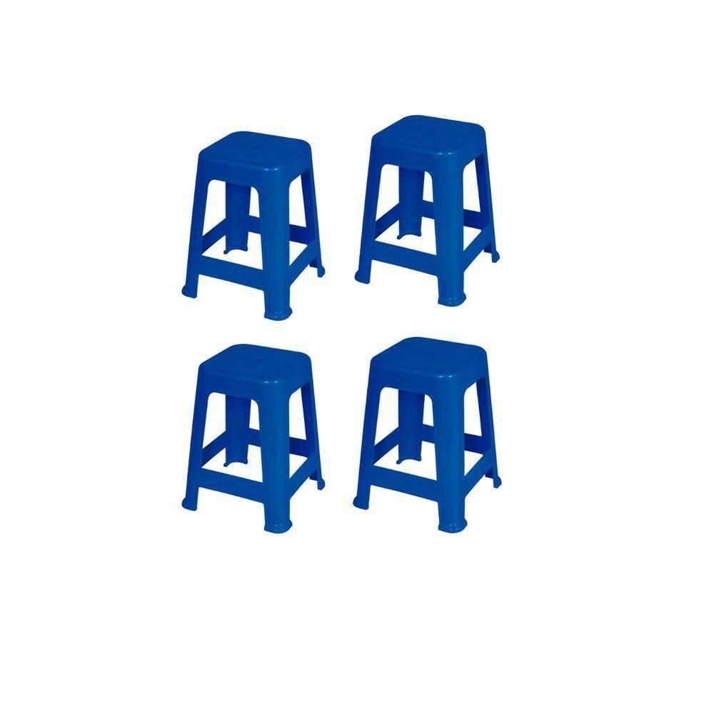Kit 4 Banquetas Azul Mor 15151130 para Refeições e Estilo