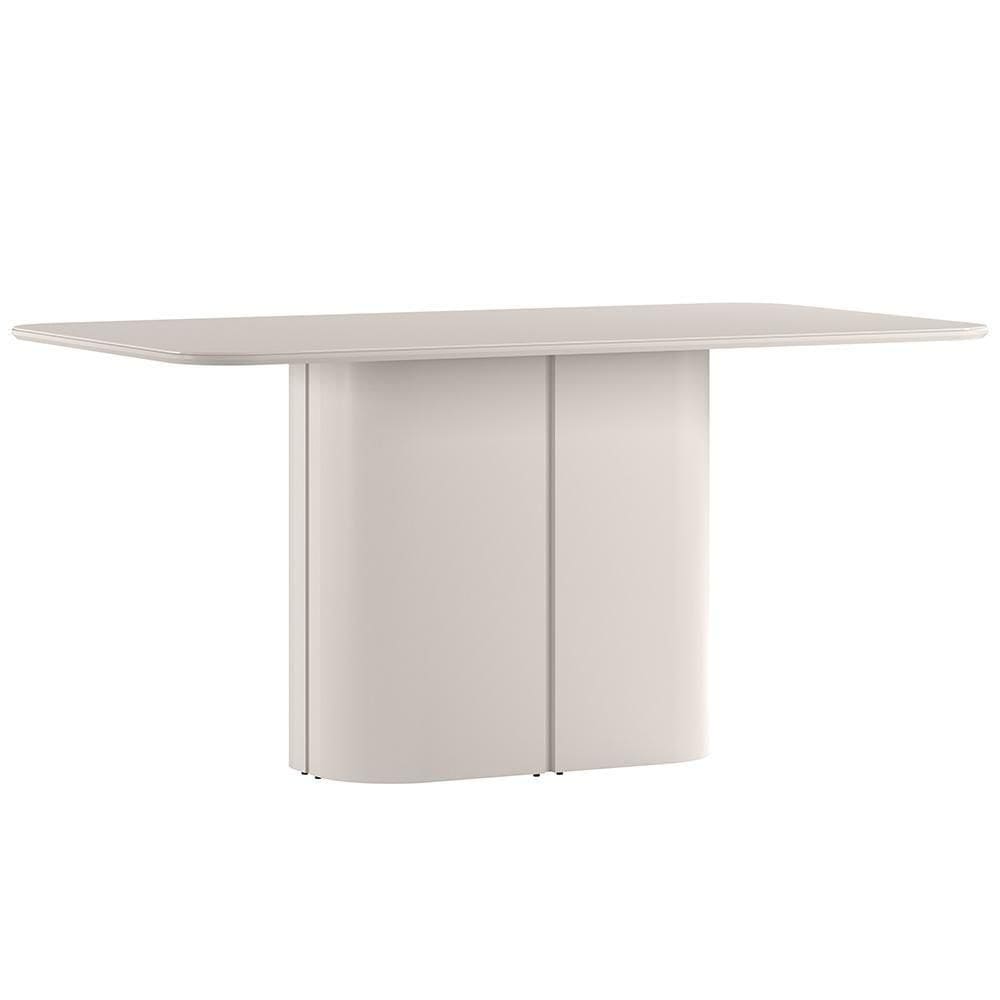Mesa De Jantar 6 Lugares Retangular Tampo Vidro Verbena N01 Off White - Lyam Decor