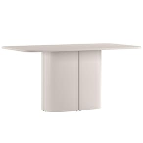 Mesa De Jantar 6 Lugares Retangular Tampo Vidro Verbena N01 Off White - Lyam Decor