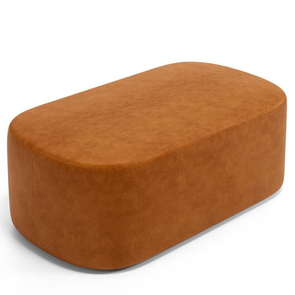 Puff Decorativo Orgânico Para Living Quarto 100cm Doha W01 Couríssimo Canela - Lyam Decor