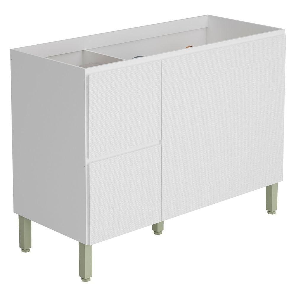 Balcão De Cozinha Para Pia 120cm Sem Tampo Minsk Z06 Branco - Mpozenato