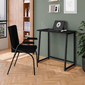 Mesa Escrivaninha Dobrável Para Notebook Aço Fit Preto