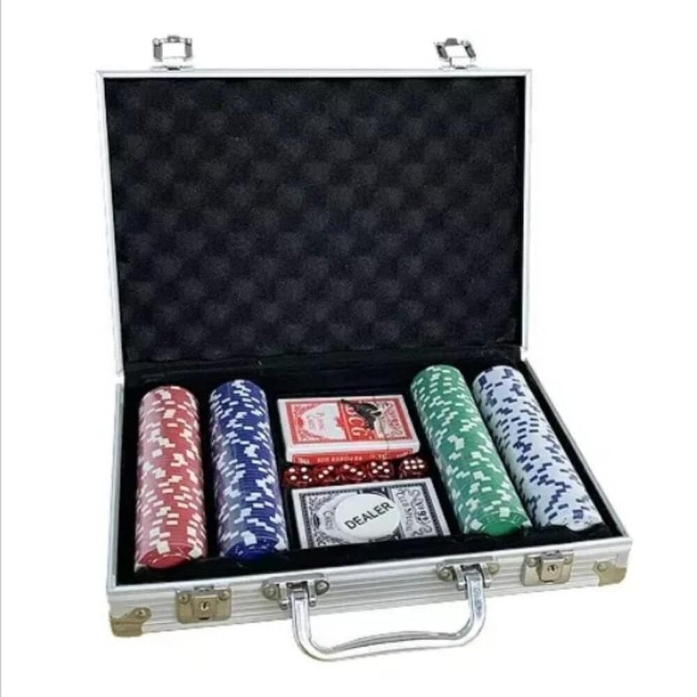 Maleta Poker 200 Fichas Alumínio Kit Completo Jogo Oficial