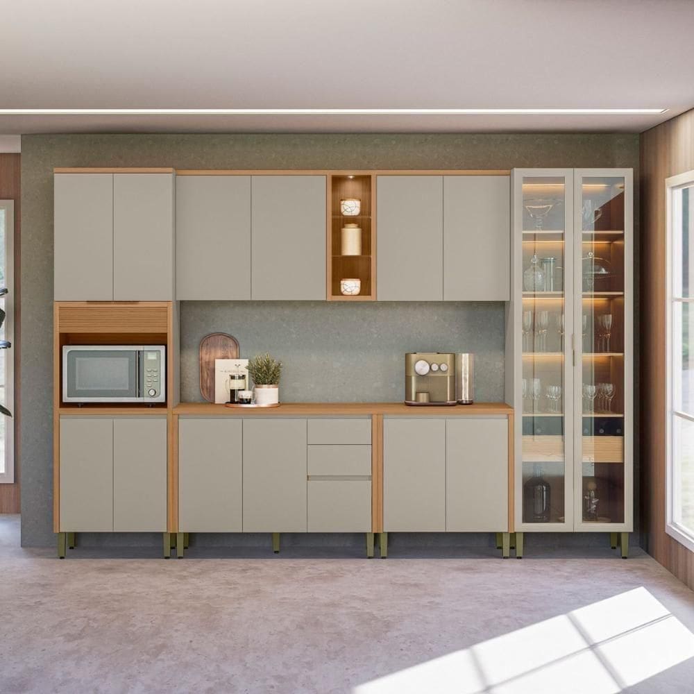 Jogo De Cozinha Compacta Connecticut Jequitiba Gris Fosco
