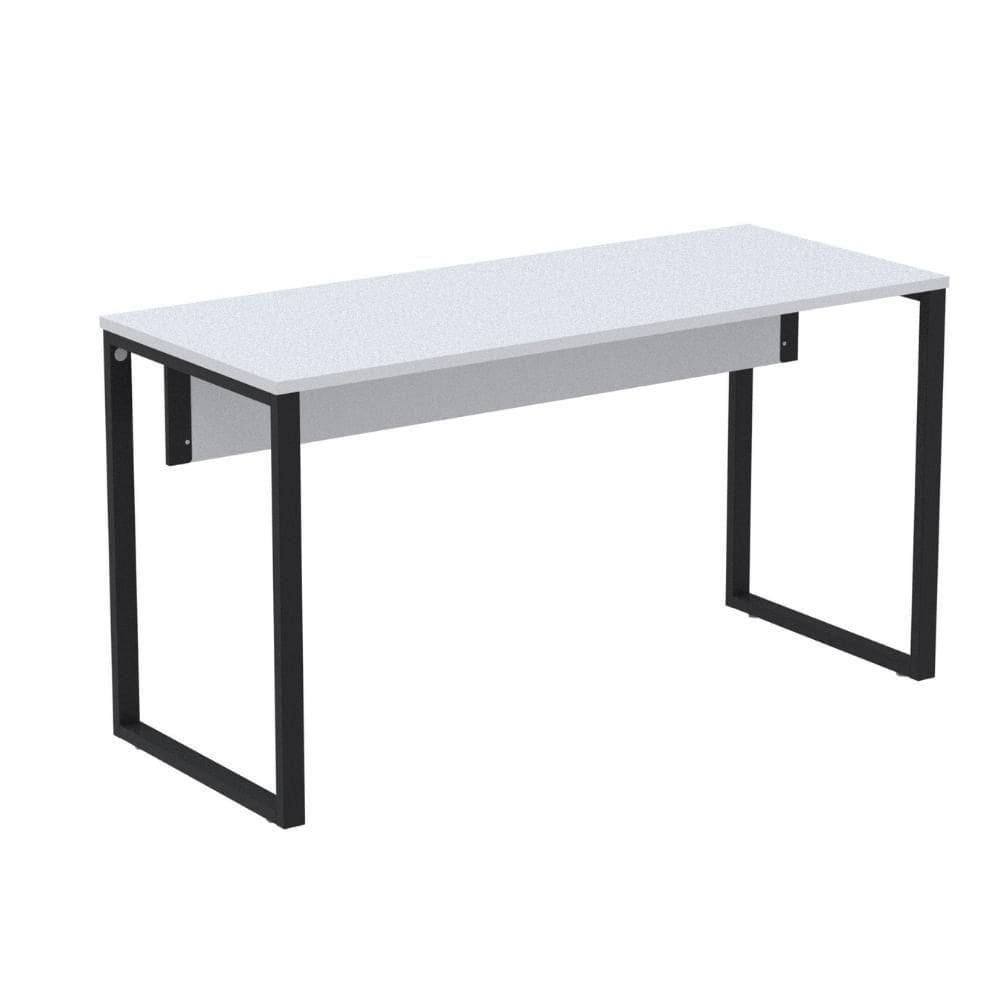 Mesa Escritório P25 Tub Pandin 150 Cm (larg) X 70 Cm (prof) Tampo Mdp Cinza Pé Aço Tubular Azul