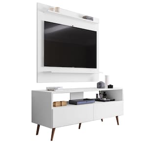 Painel Para Tv 50 Pol Senna E Rack Bancada 136cm Versa Z34 Branco - Mpozenato