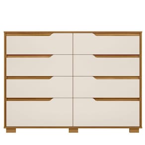 Cômoda Para Quarto 8 Gavetas 147cm Parma M07 Freijó-off White - Mpozenato