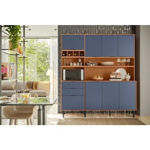 Kit Cozinha Praga Com 7 Portas E 3 Gavetas Jequitiba-azul Lord