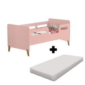 Cama Infantil Com Colchão Grades De Proteção Cecilia Vj Móveis Rosa