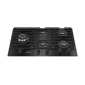 Fogão Cooktop 5 Bocas Tripla Chama MCG5BM Grade Dupla Mesa De Vidro Mueller Preto Bivolt