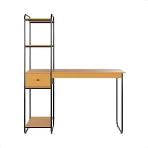 Mesa Escritório Aço Vintage Indutrial Office 4 Prateleiras Criare