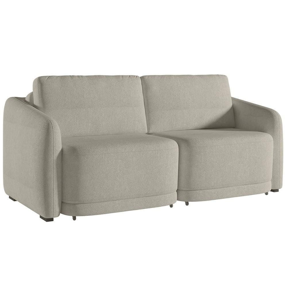 Sofá Cama Casal Para Sala 236cm Polska K04 Bouclê Bege - Mpozenato