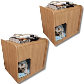 Kit 2 Mesa De Cabeceira Cama Pet Cães 45x55x60 Amadeirado