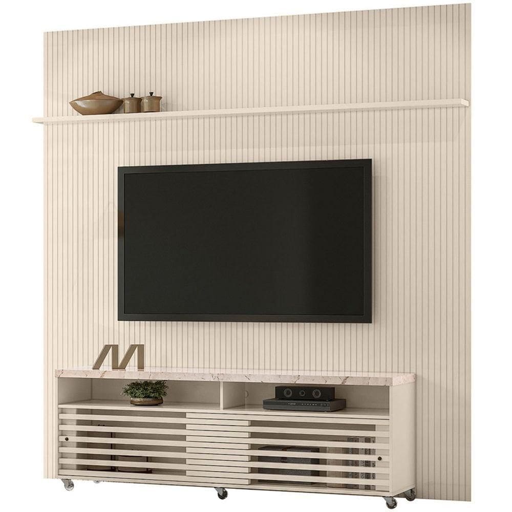 Painel Para Tv 75 Polegadas Composição Bancada Prestigio Calacata/off White