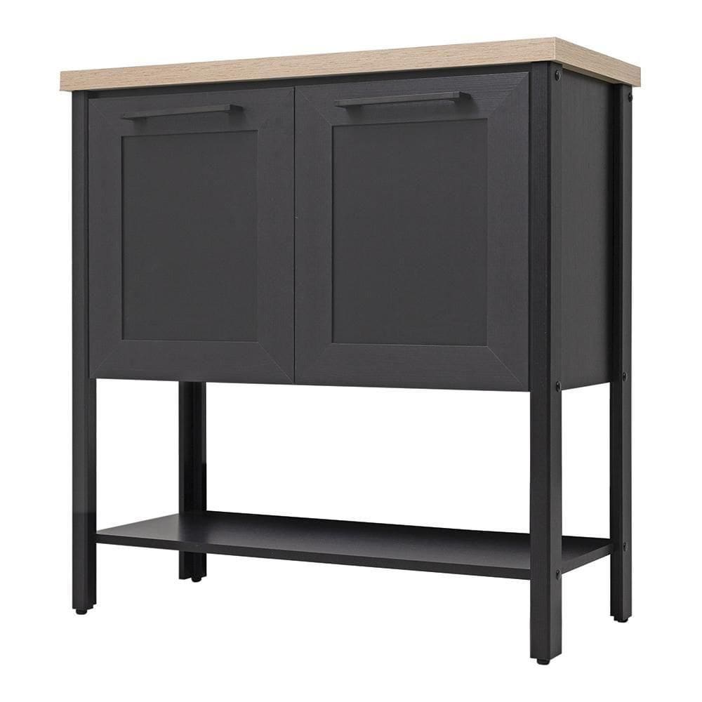 Gabinete Banheiro Com Tampo 2 Portas 79 Cm Bn02 Preto Dtall