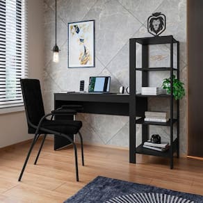 Home Office Artemis Preto 5 com Design Moderno e Funcional