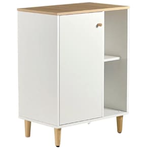 Gabinete Banheiro 1 Porta 2 Prateleiras 60 Cm Bn06 Branco Dtall