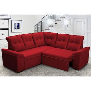 Sofá Canto London Vermelho Suede Velut - King House
