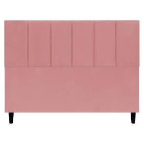Cabeceira Estofada Para Cama Box Queen 160 Cm Classic Suede Rosê Suede