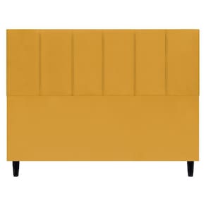 Cabeceira Estofada Para Cama Box Queen 160 Cm Classic Suede Mostarda Suede