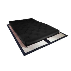 Colchão Futon Casal Dobrável Sofa Cama Preto