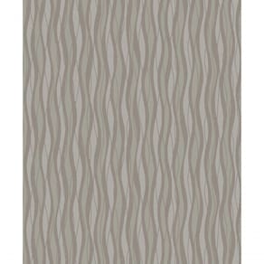 Papel De Parede Fusion Ondulado Marrom Acinzentado Brilho - Rolo 10m X 0,53m