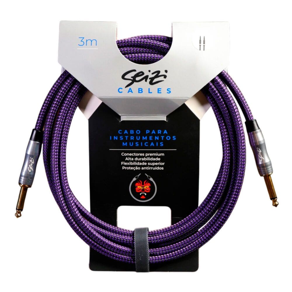 Cabo P/ Instrumento Seizi Energy P10R/ P10R Black & Purple 3 Metros - CB0546