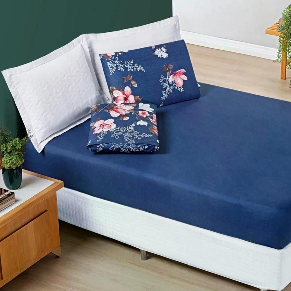 Jogo De Cama Queen Estampado 03 Peças 200 Fios Avere Encantada Encantada