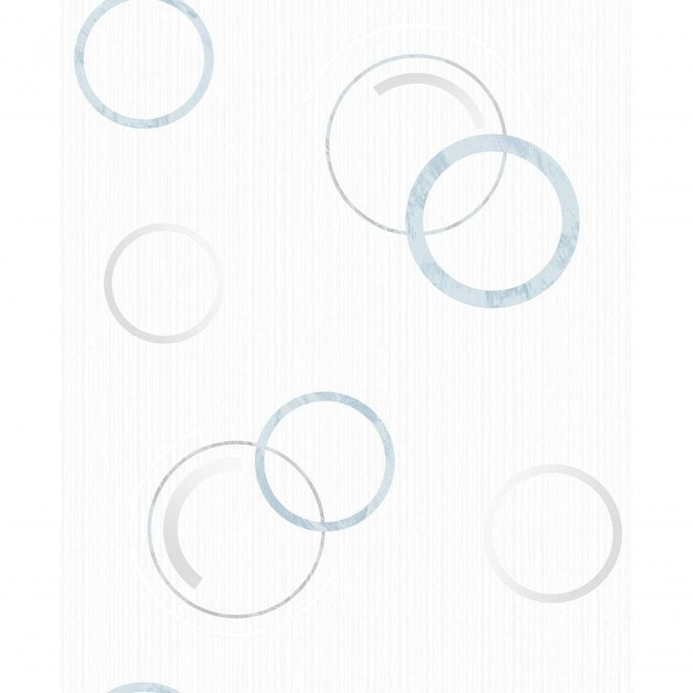 Papel De Parede Fusion Círculo Azul - Rolo 10m X 0,53m