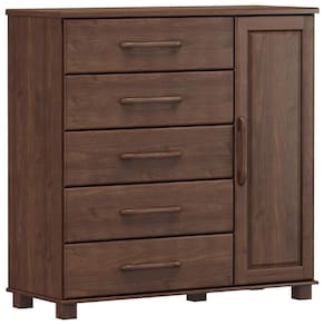 Comoda 5 Gavetas 1 Porta Madeira Maciça 125 Cm 2251 Cafe Milani Store Cafe