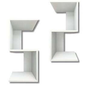 Kit 2 Mesa De Cabeceira Multiuso Nicho Em S 30x30x65cm Branco