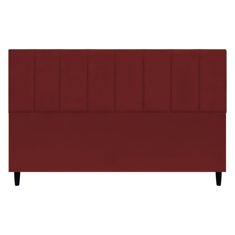 Cabeceira Para Cama Box King Size 195 Cm Classic Suede Vermelho Suede