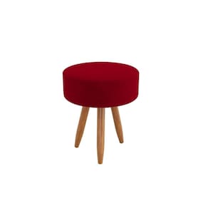 Puff Redondo Conforto Elegante Sala, Quarto E Escritório Vermelho