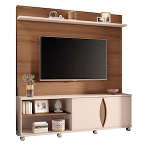 Estante Painel De Tv 65 180cm Elux H01 Castanho-off White - Mpozenato
